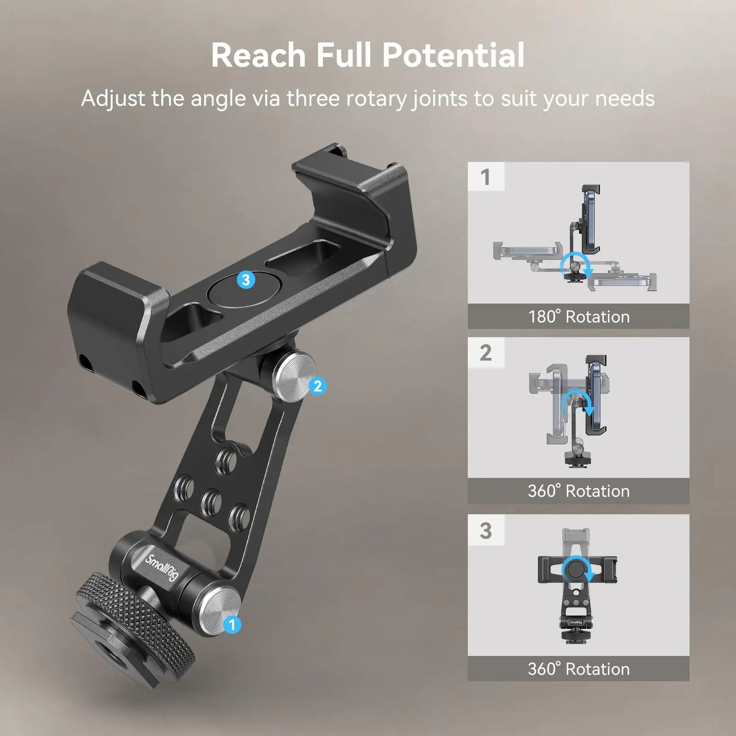 SmallRig Phone Support for DJI Stabilizers,Adjustment Phone Mount Adapter with 1/4"
