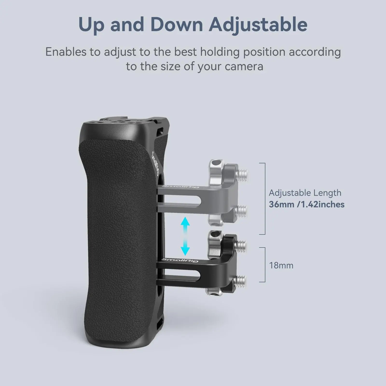 SmallRig DSLR Camera Hand Grip Aluminum Universal Side Handle W/ Screw Mounting Holes &Cold Shoe for Microphone DIY Options 4015