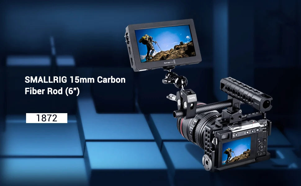 SmallRig 15mm Carbon Fiber Rod Length 10cm/15cm/20cm/22.5cm/30cm, Light Weight Rods for 15mm Support System Camera Rig 2PCS Pack