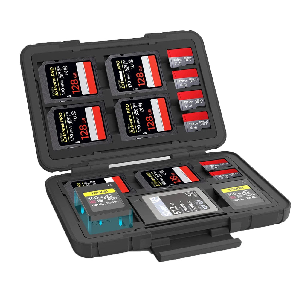 SMALLRIG SD Card Holder Memory Card Holder Case 15 Slots, Water-Resistant for SD Card, Micro SD Card, XQD Card - 3192