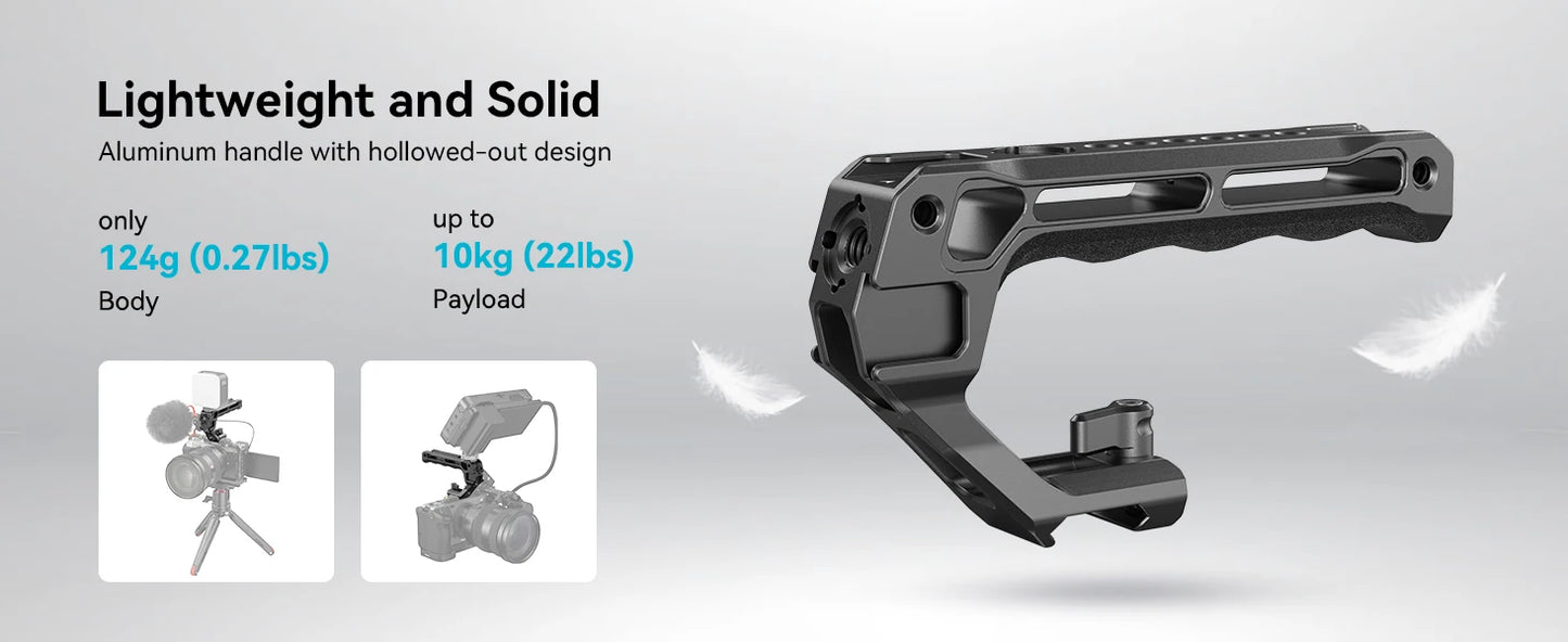 SmallRig NATO Top Handle Lite with Cold Shoe Portable Camera Handle for Shoot Fit for Sony for Canon for Nikon Camera Cage 3766
