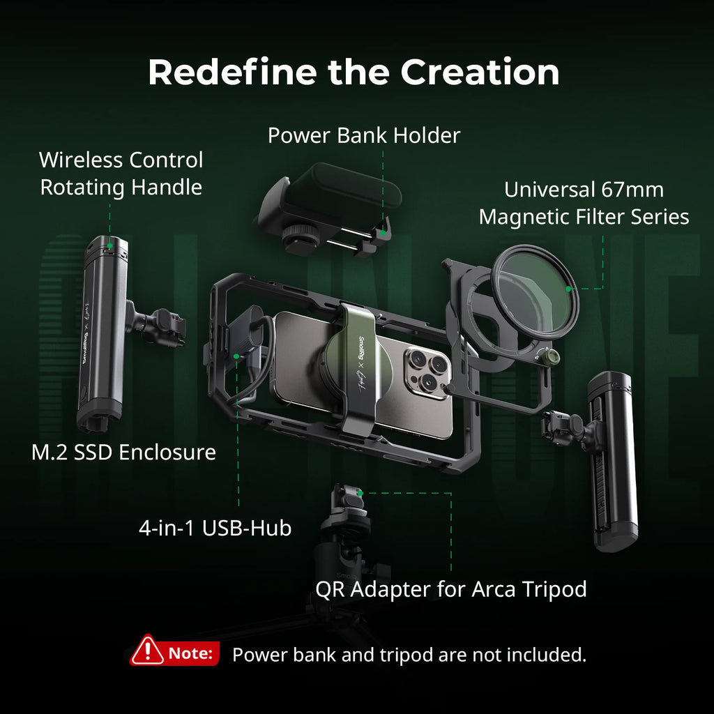 SmallRig x Brandon Li All-in-One Mobile Phone Video Kit Quick Release Cage Kit for iPhone 16 Pro / Pro Max Video Shooting 4596