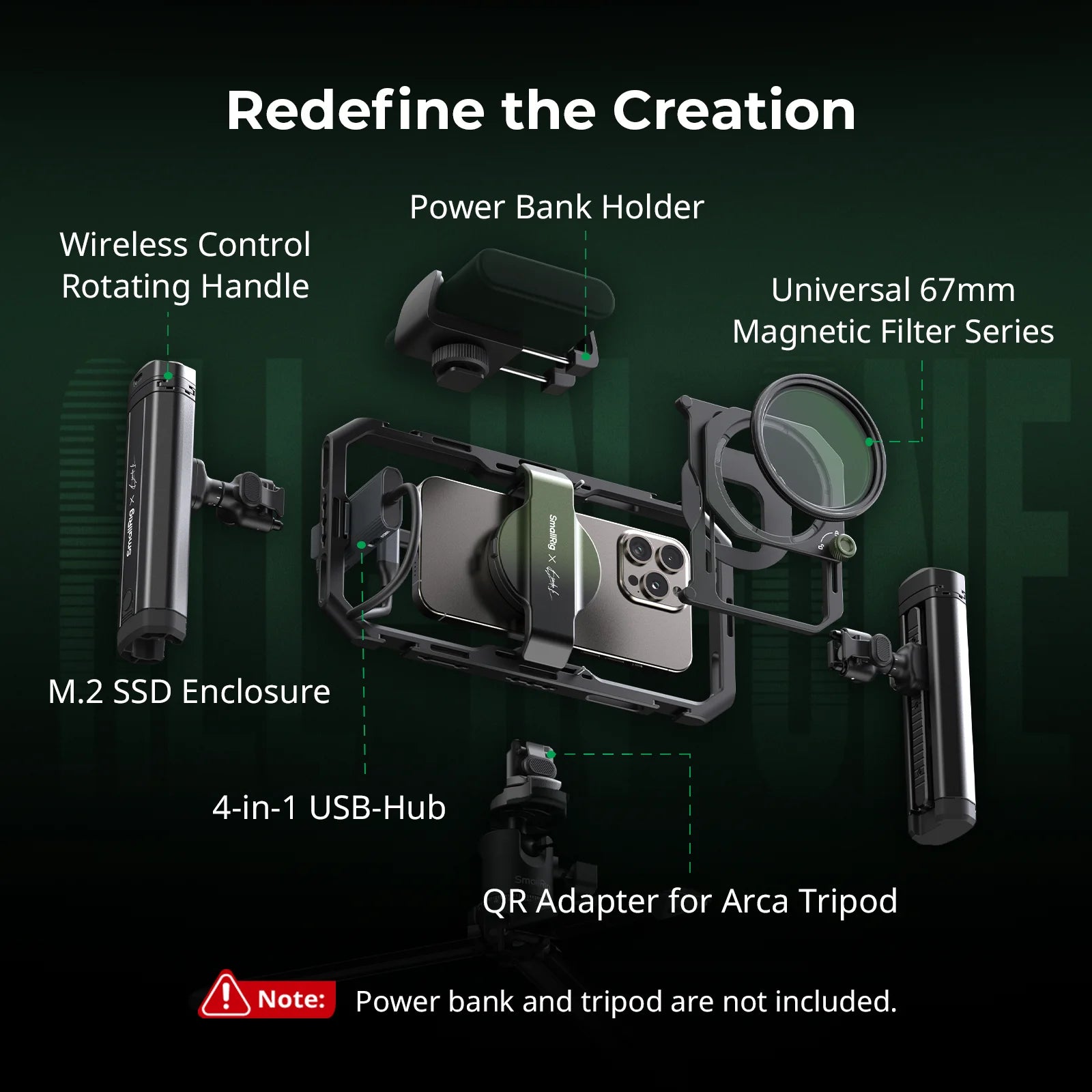 SmallRig x Brandon Li All-in-One Mobile Phone Video Kit Quick Release Cage Kit for iPhone 16 Pro / Pro Max Video Shooting 4596