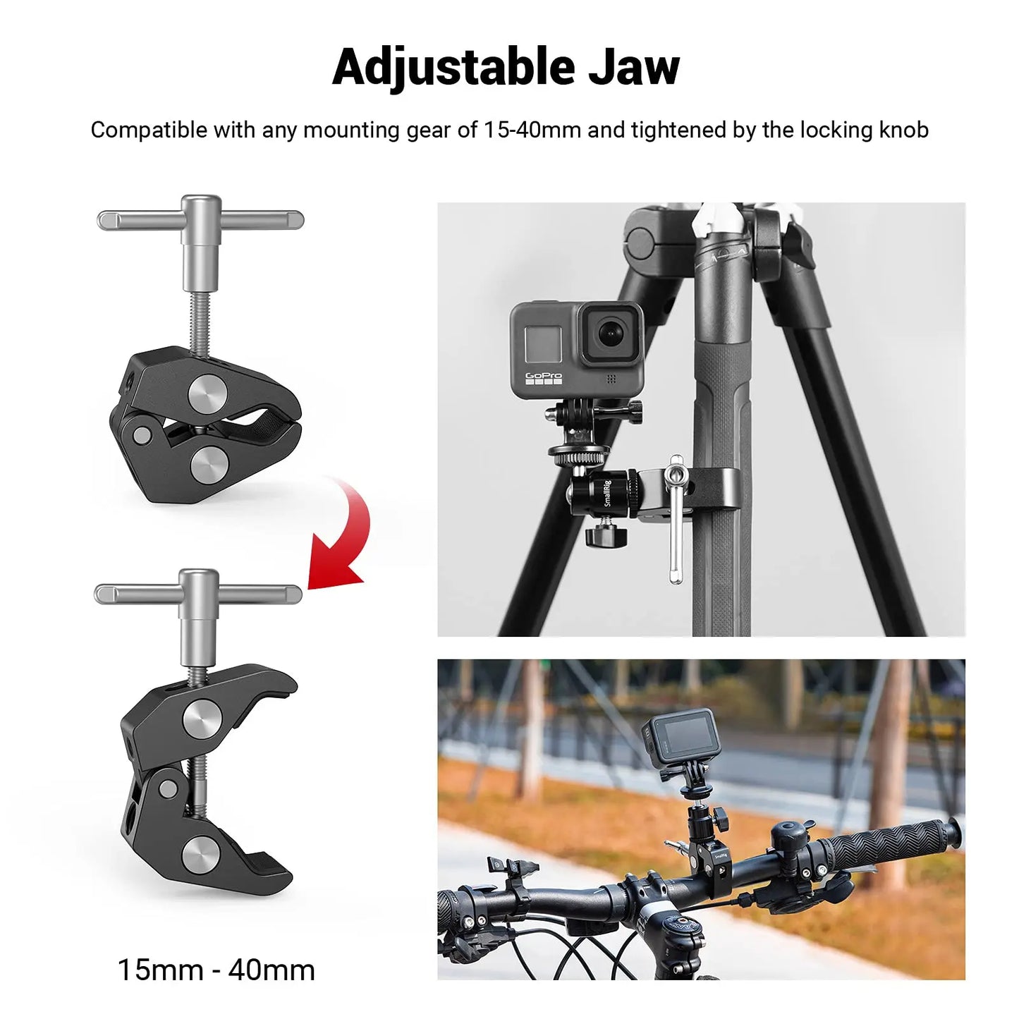 SmallRig DSLR Camera Super Clamp Holder w/ Ball Head Mount Hot Shoe Adapter For Gopro/Camera Light/Monitor Attachment 1124