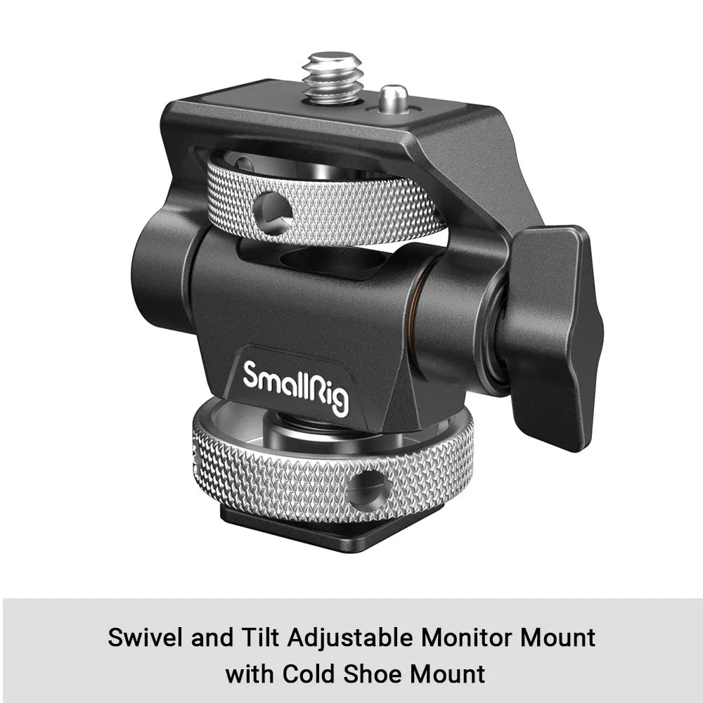 SmallRig Quick Release Monitor Holder Camera Clamp Swivel and Adjustable Monitor Mount with Cold Shoe/ARRI/NATO Mount 2905B