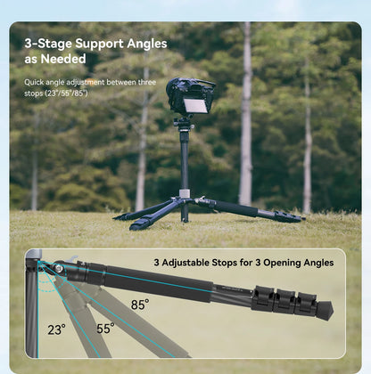 SmallRig Carbon Fiber Tripod with Center Column AP-20 Stable and Lightweight Carbon Fiber Legs Load 12kg Quickly Adjustable 4059