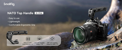 SmallRig NATO Top Handle Lite with Cold Shoe Portable Camera Handle for Shoot Fit for Sony for Canon for Nikon Camera Cage 3766