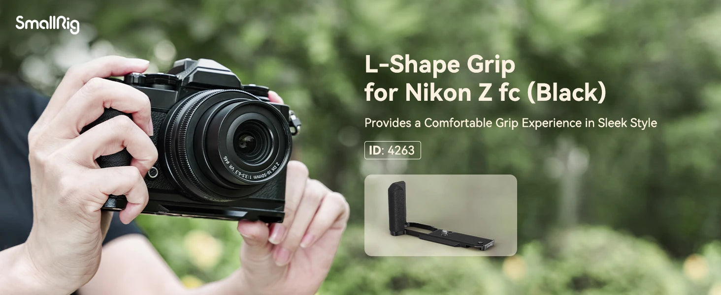 SmallRig Z fc Handgrip L-Shape Grip Holder for Nikon Z fc Camera, Retro-Style Side Handle with 1/4"-20 Threaded Hole, Cold Shoe