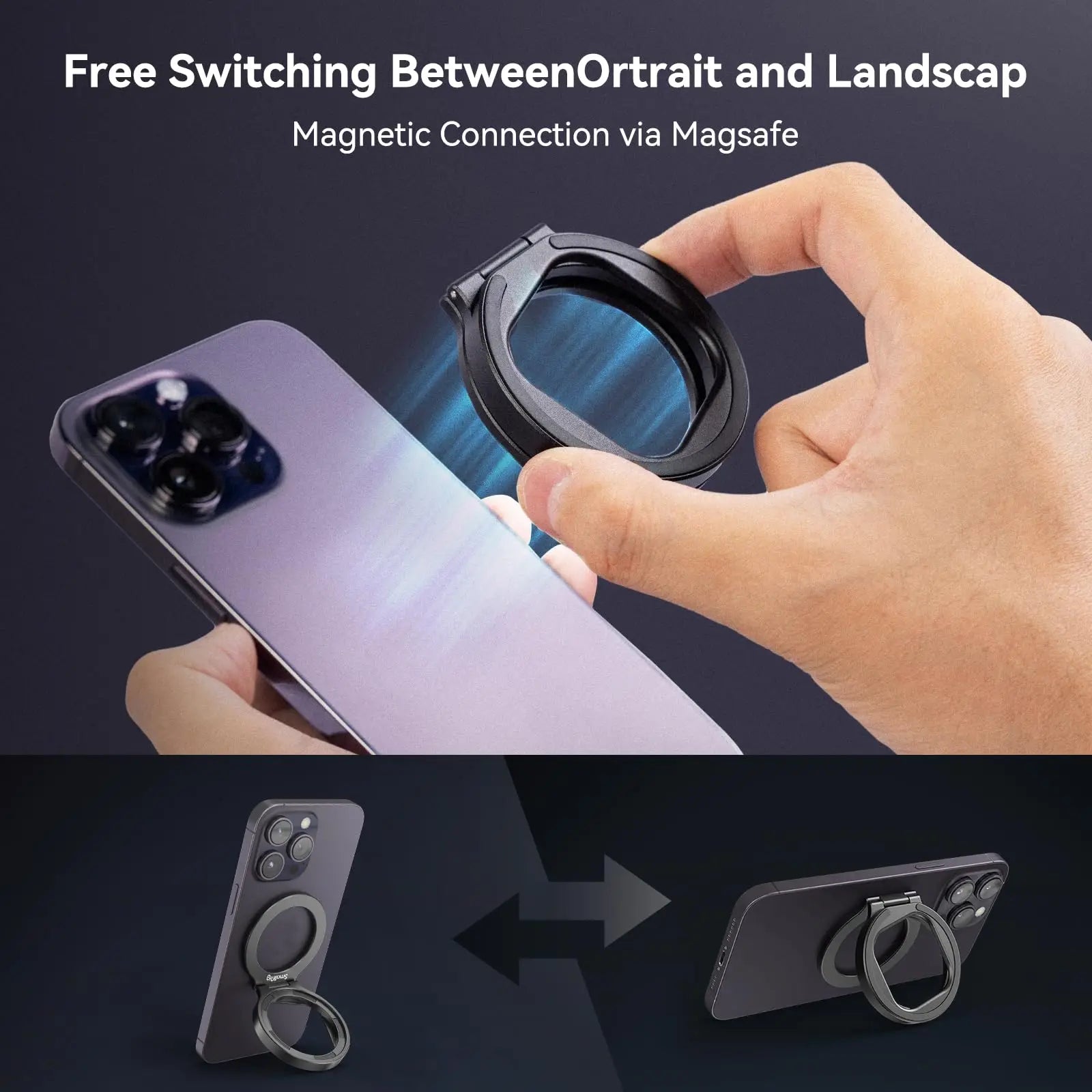SmallRig 2-in-1 52mm Magnetic Filter Adapter Ring / Phone Stand for iPhone, Foldable Compact and Portable 4219