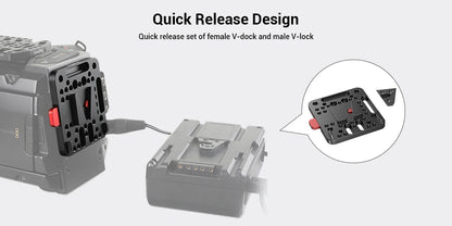 SmallRig V Mount Battery Plate, V-Lock Assembly Kit, Female V-Dock Male V-Lock Quick Release Plate – 1846C