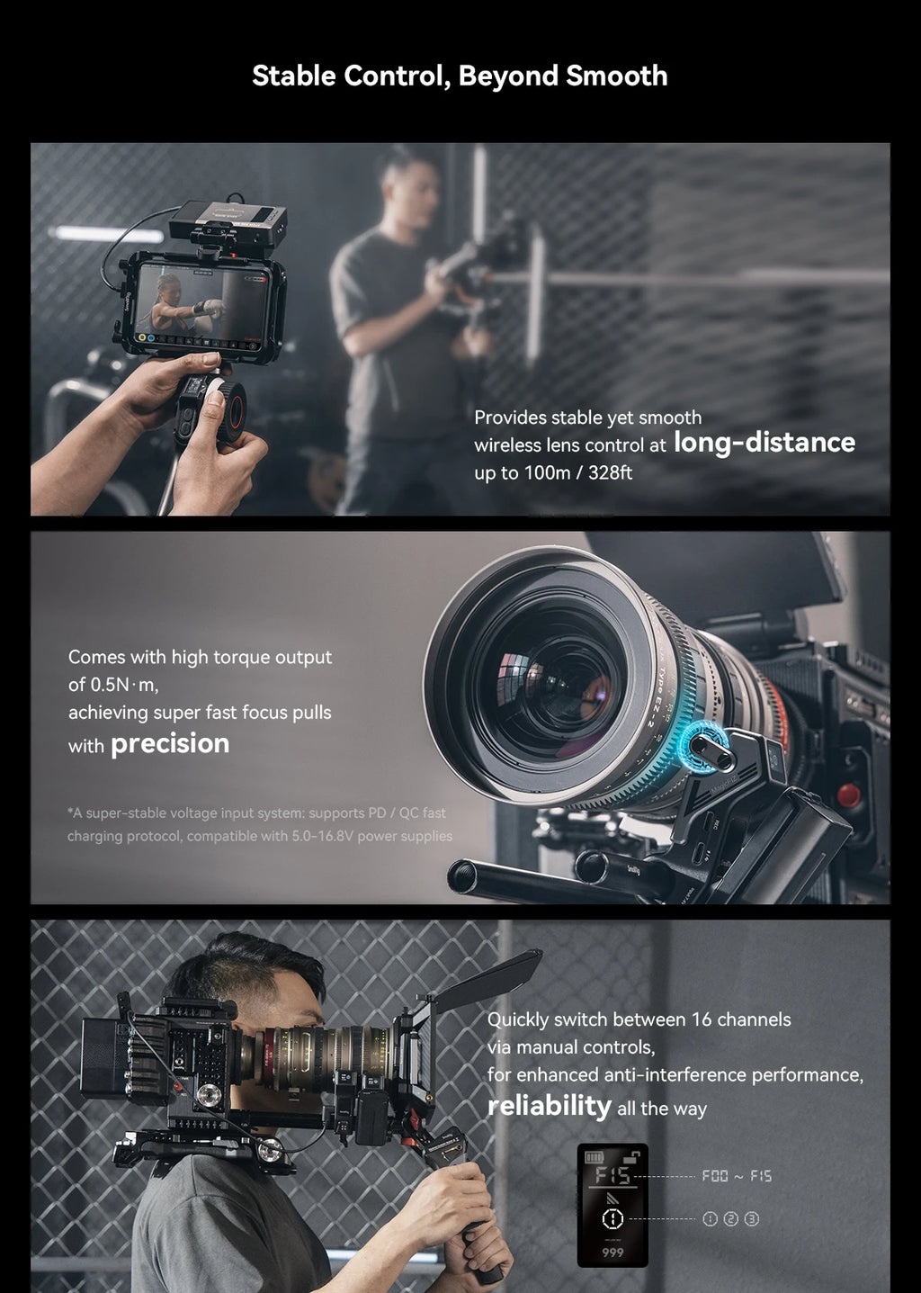 SmallRig MagicFIZ Wireless Follow Focus Two Motor Kit with Handwheel Controller, Wireless Handgrip and Two Receiver Motor