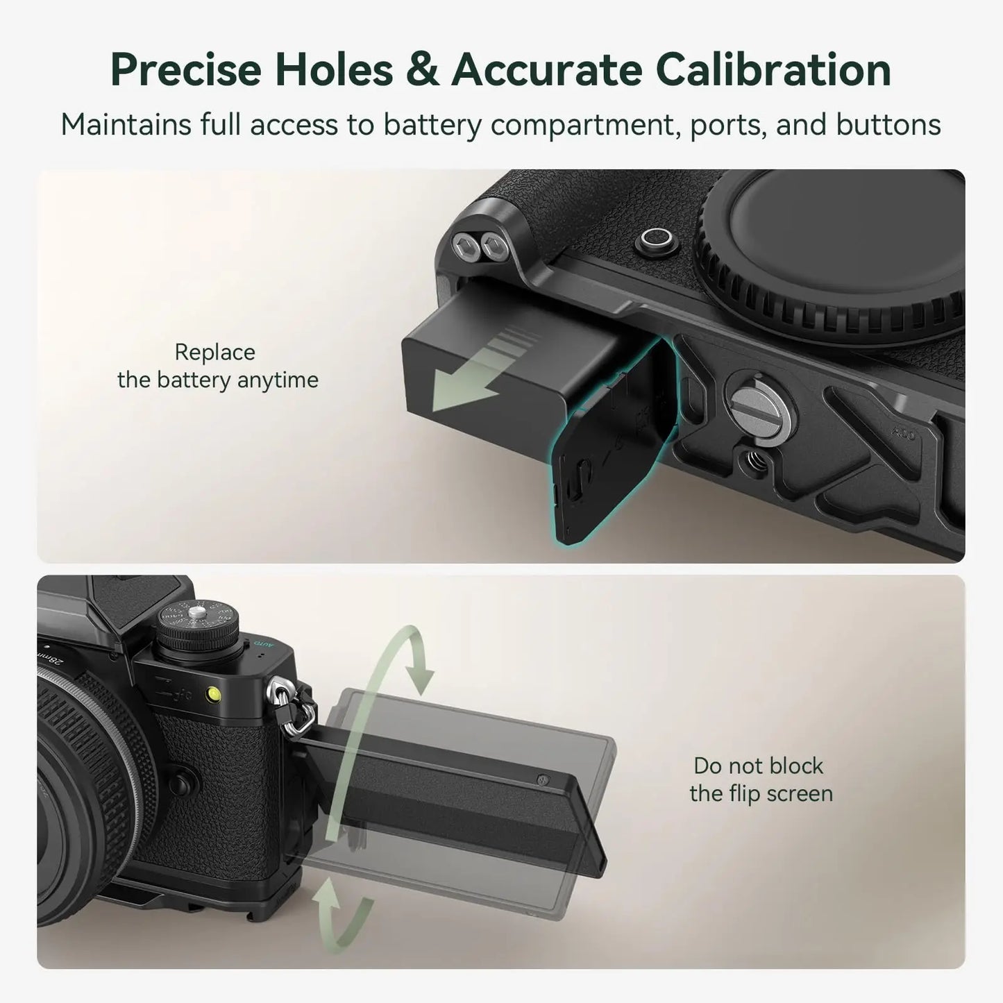 SmallRig Z fc Handgrip L-Shape Grip Holder for Nikon Z fc Camera, Retro-Style Side Handle with 1/4"-20 Threaded Hole, Cold Shoe