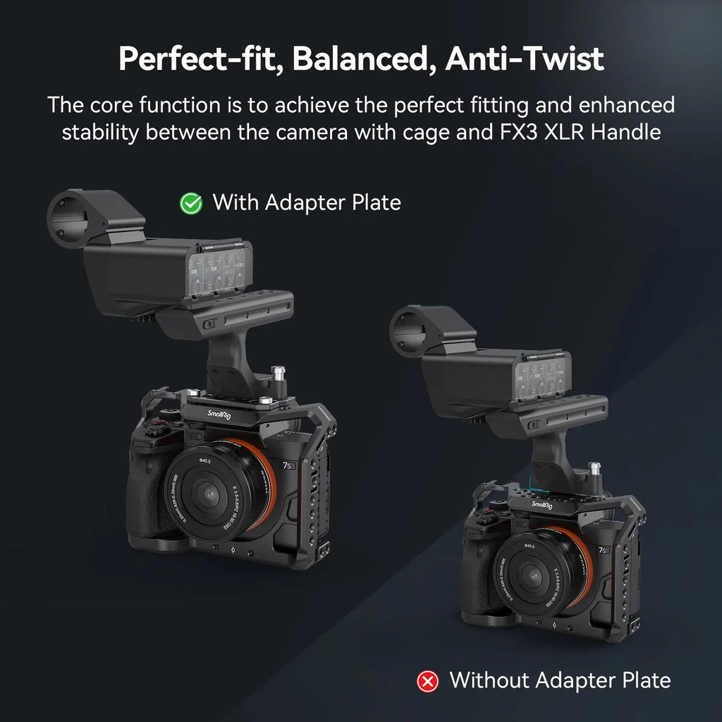 SmallRig Adapter Plate for Sony FX30 / FX3 XLR Handle for Sony A7 IV and A7S III MD4019 For Cages 3241, 3667, 2999, 3639, 3594