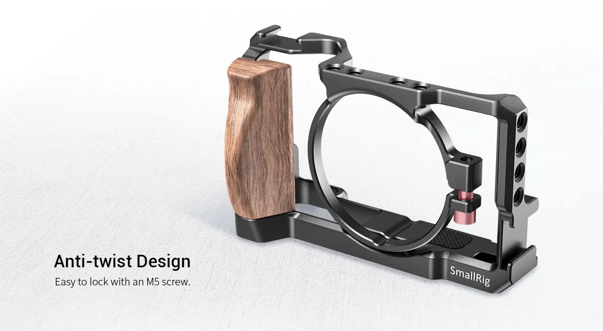 SmallRig Cage for Sony RX100 VII & RX100 VI Camera Feature w/ Wooden Side Handle Cold Shoe Mount Fr Microphone DIY Options 2434