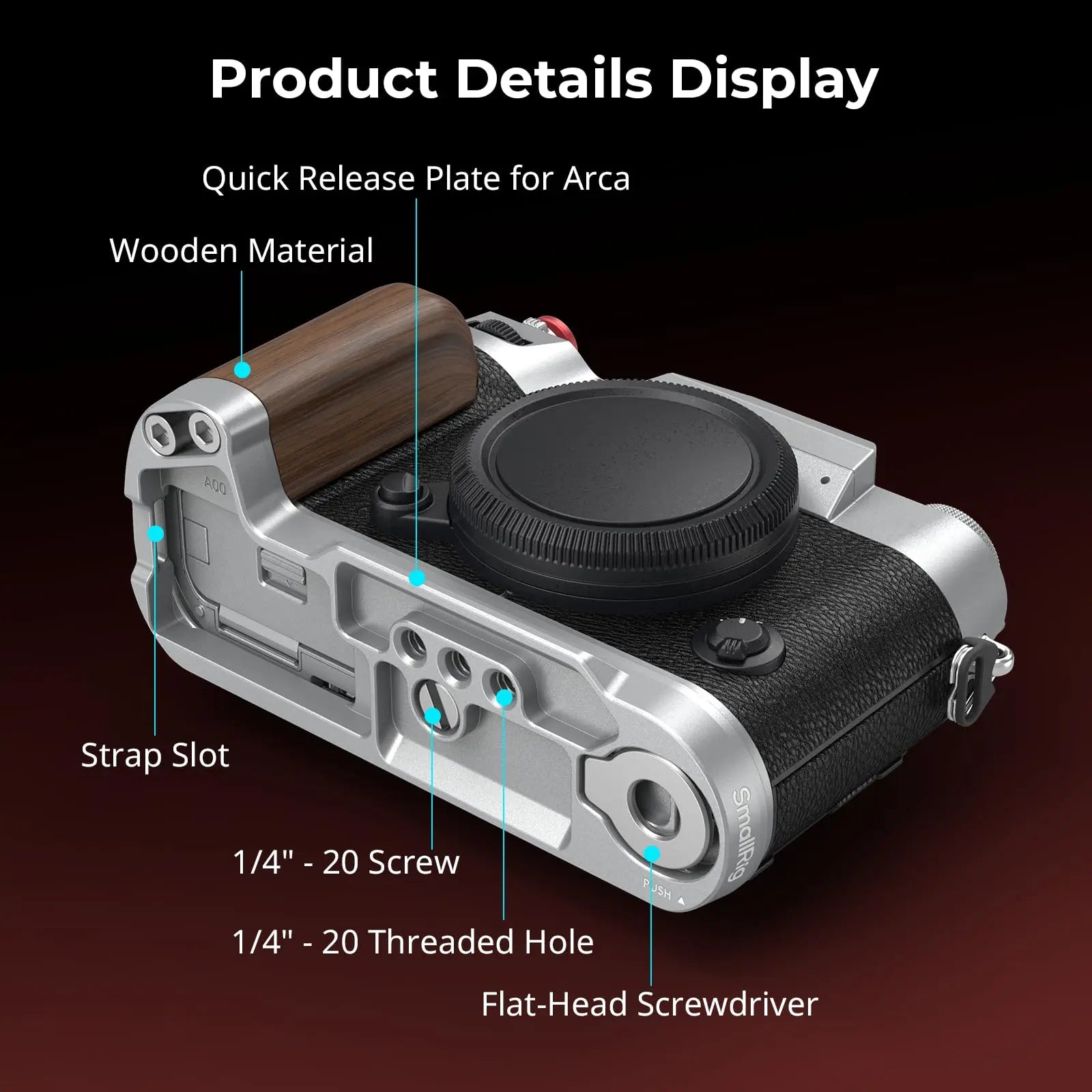 SmallRig Wooden L-Shape Grip for FUJIFILM X-T50
