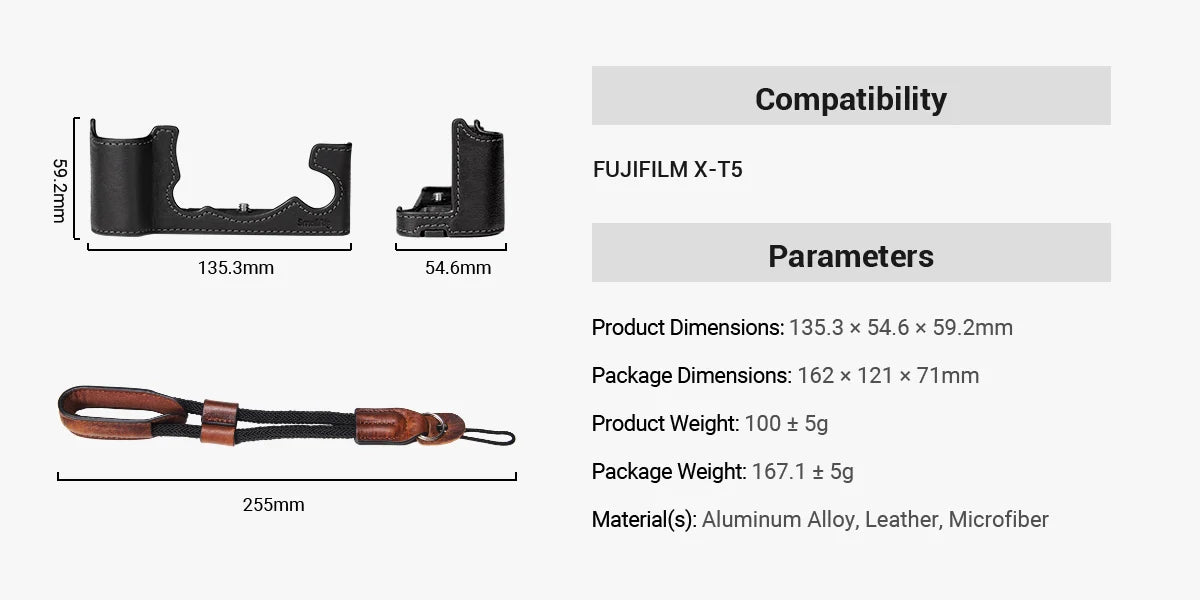 SmallRig Half Case / Wrist Strap Kit for FUJIFILM X-T5