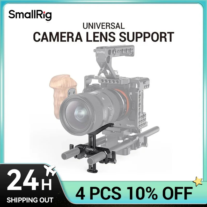 SmallRig DSLR Camera Lens Adapter Adjustable 15mm LWS Universal Lens Support for Long Lens Support Camera Rig 2681