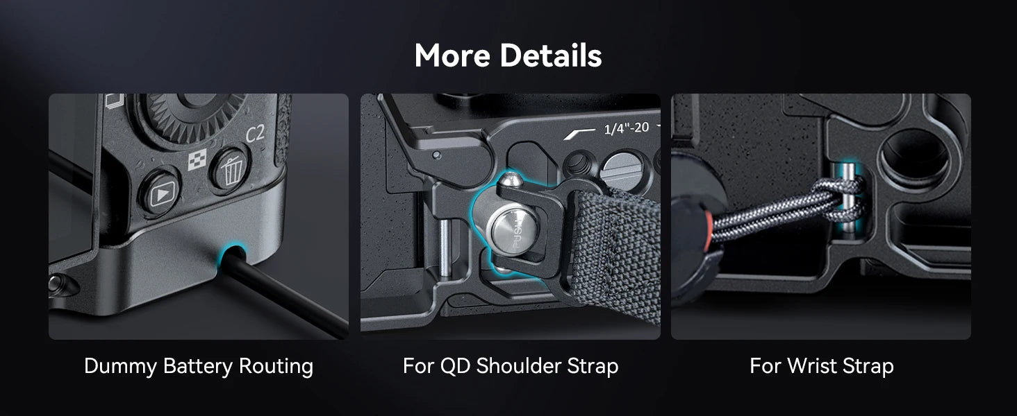 SmallRig Cage Kit for Sony Alpha 7 C II / Alpha 7 CR Full Cage with Cable Clamp with Quick-Release Plate for Sony A7C II