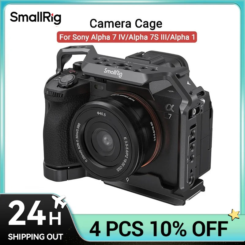 SmallRig Full Dslr for Sony A7 IV a7m4 Camera Cage Rig for Sony Alpha 7 IV/A7S III/A1/A7R  IV with Multi-Mounting Options Rigs