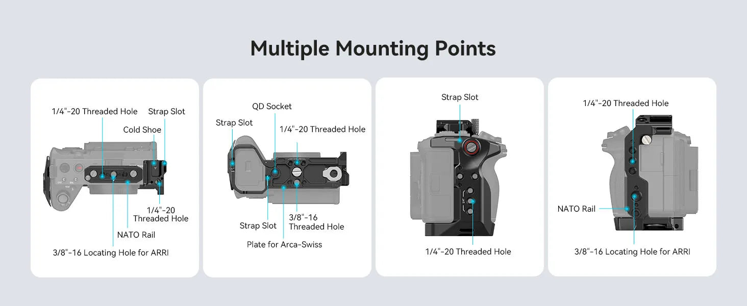 SmallRig Cage for Sony FX30 FX3, with Nato Rail Cable Clamp Cold Shoe, FX30 Camera Cage Compatible with Original XLR Handle-4183