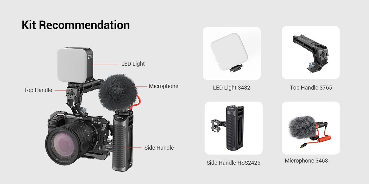 SmallRig Z 30 Cage for Nikon Z 30,Aluminum Alloy Cage with Cold Shoe Mount for Microphone and LED Light for Vlogging 3858