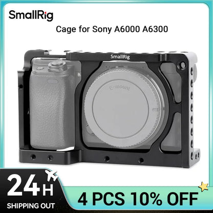 SmallRig Camera Cage only for Sony A6000 A6300 ILCE-6000 ILCE-6300 NEX7, A6000 Cage with 1/4" 3/8" Mounting Points and Cold Shoe