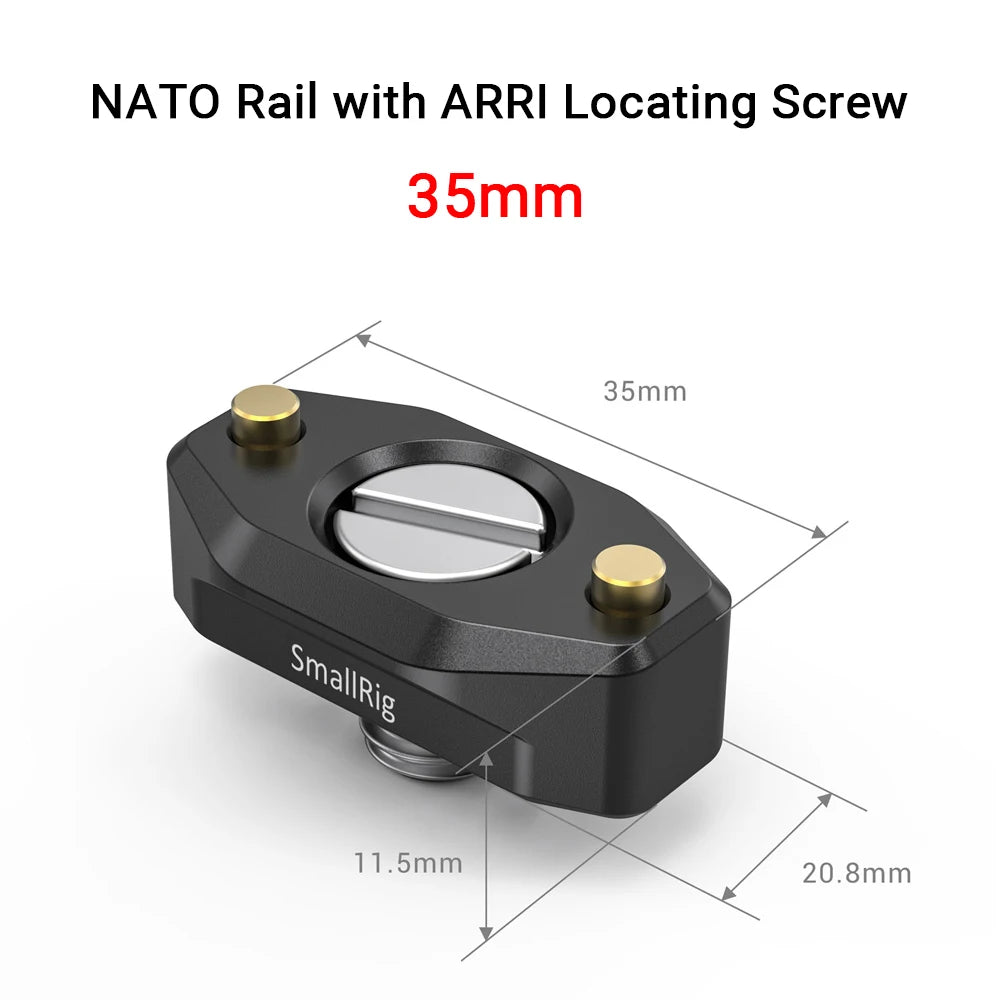 SmallRig Camera Quick Release Safety Rail 4cm 1.57 Inches Long with 1/4'' Screws For Nato Handle EVF Attach  - 1409