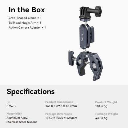 SmallRig Super Crab-Shaped Clamp with Ballhead Magic Arm