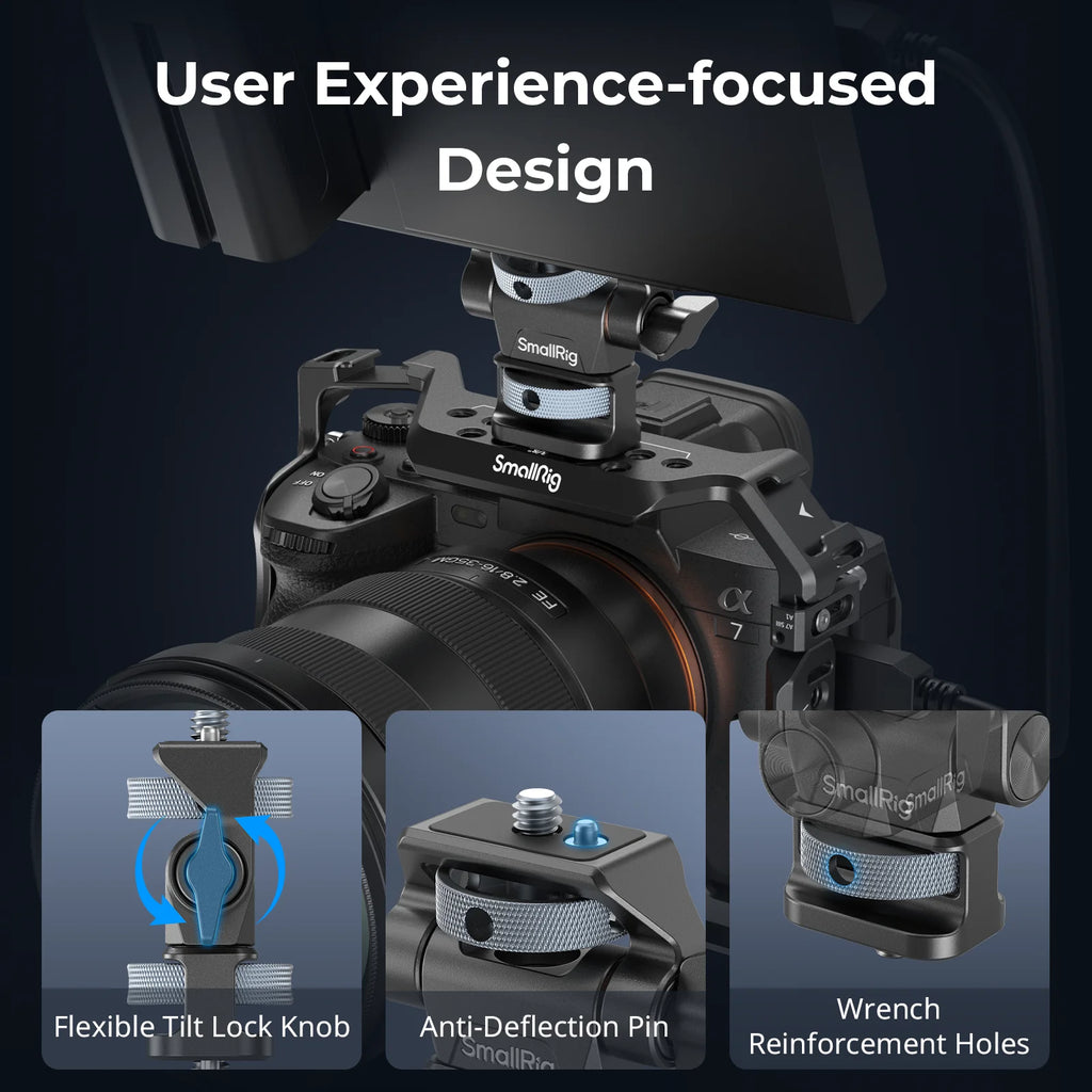 SmallRig Swivel and Tilt Adjustable Monitor Support with 1/4"-20 Screws