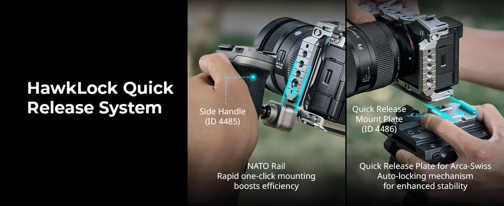 SmallRig A7C II / A7CR “HawkLock” Quick Release Cage Kit with Silicone Handle for Sony Alpha 7C II / 7CR 5198