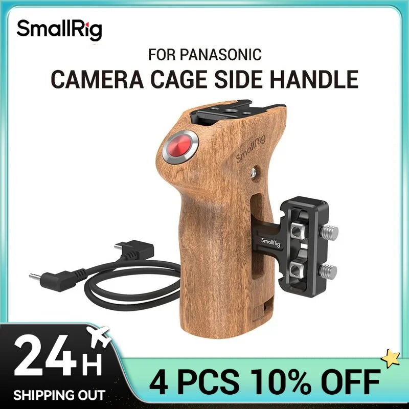 SmallRig Camera Cage Side Handle Featuring 1/4"Thread Holes With Remote Trigger For Panasonic Mirrorless Cameras 2934