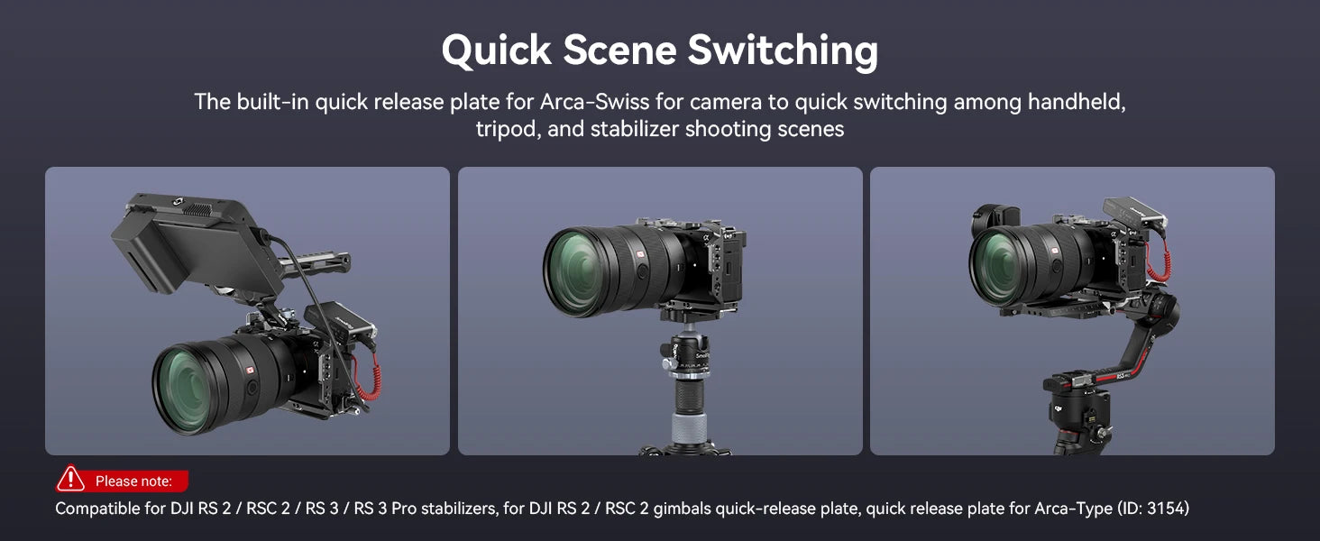 SmallRig Cage Kit for Sony Alpha 7 C II / Alpha 7 CR Full Cage with Cable Clamp with Quick-Release Plate for Sony A7C II