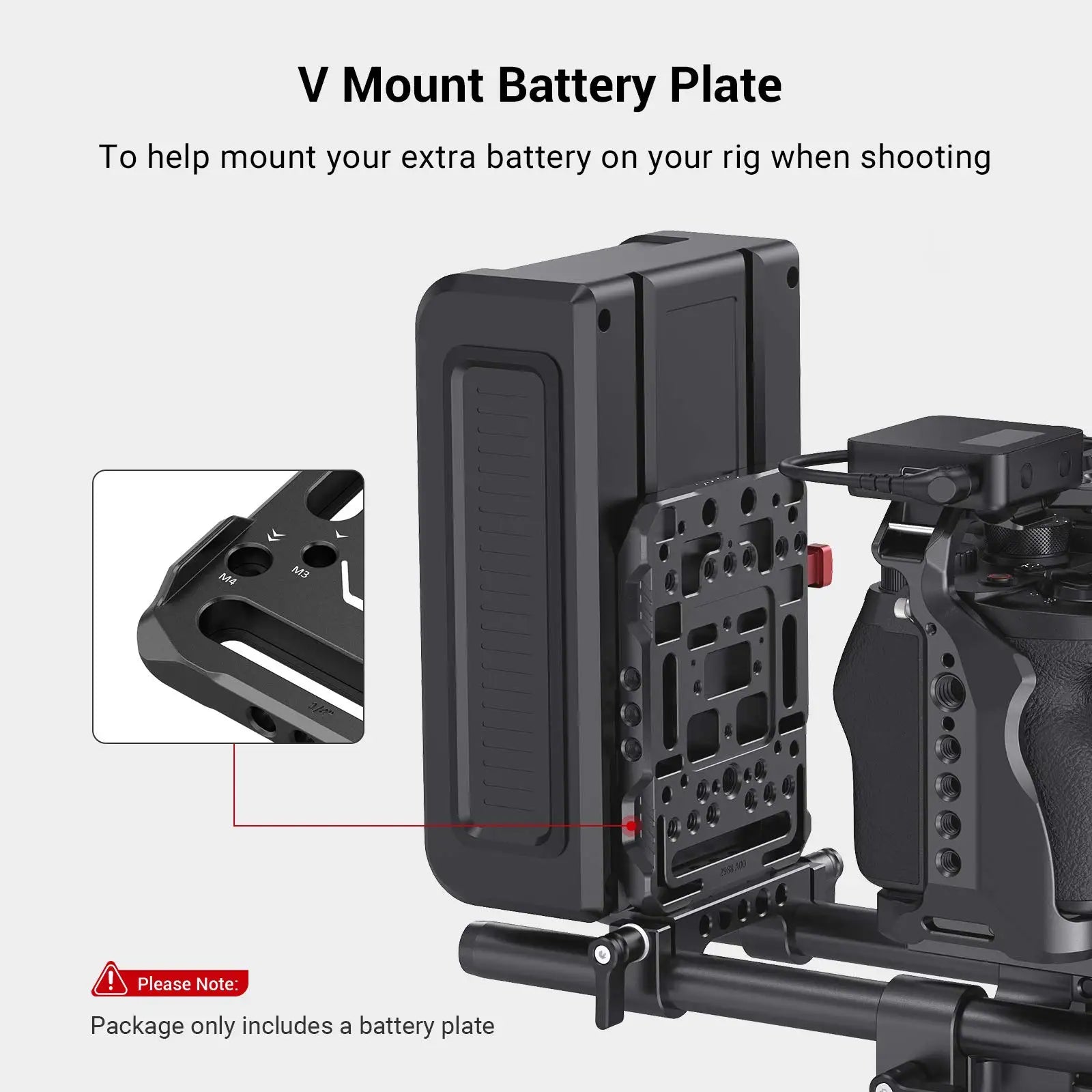SmallRig V Mount Battery Plate, V-Lock Mount Battery Plate Quick Release Plate Universal Camera Accessories - 2988
