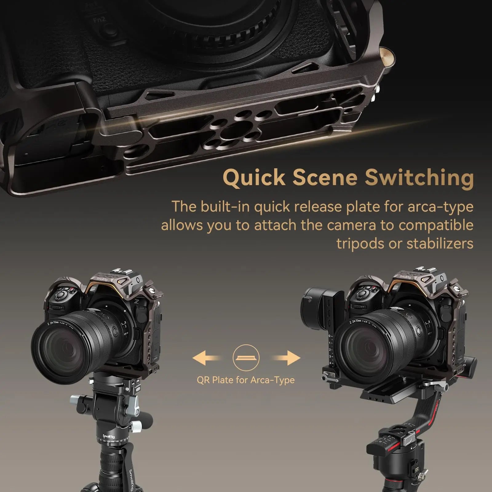 SmallRig New Design “Night Eagle” Cage for Nikon Z 8 with Detachable Cold Shoe Arca-Swiss Quick Release Plate for DJI RS 4316