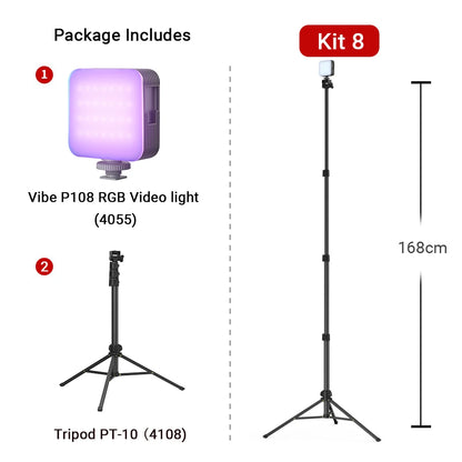 SmallRig Portable Vibe P108 RGB Video Light Smart Light 130mins long-lasting Pocket Size 108 LED Beads Floodlights 4055