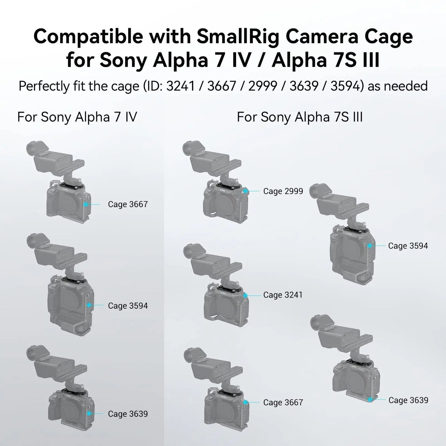 SmallRig Adapter Plate for Sony FX30 / FX3 XLR Handle for Sony A7 IV and A7S III MD4019 For Cages 3241, 3667, 2999, 3639, 3594