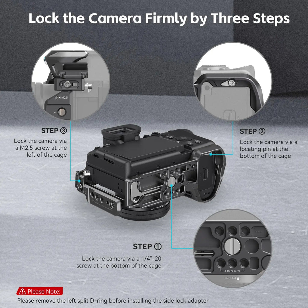 SmallRig A7R V/A7 IV /A7S 3 Cage for Sony Alpha 7R V/ Alpha 7 IV/Alpha 7S III "Rhinoceros" Cage Kit with Cable Clamp - 4308