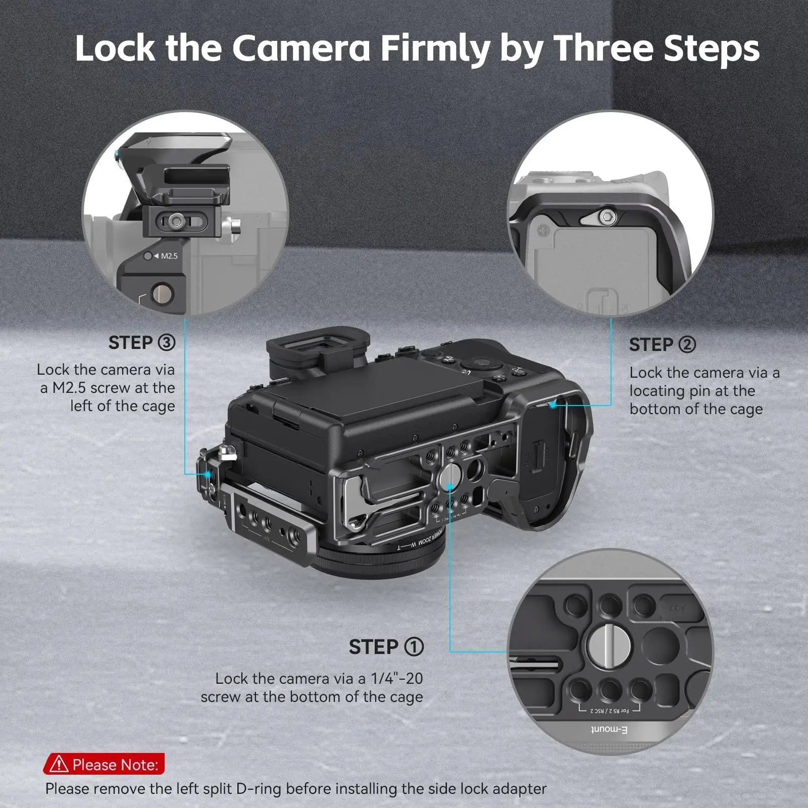 SmallRig A7R V/A7 IV /A7S 3 Cage for Sony Alpha 7R V/ Alpha 7 IV/Alpha 7S III "Rhinoceros" Cage Kit with Cable Clamp - 4308