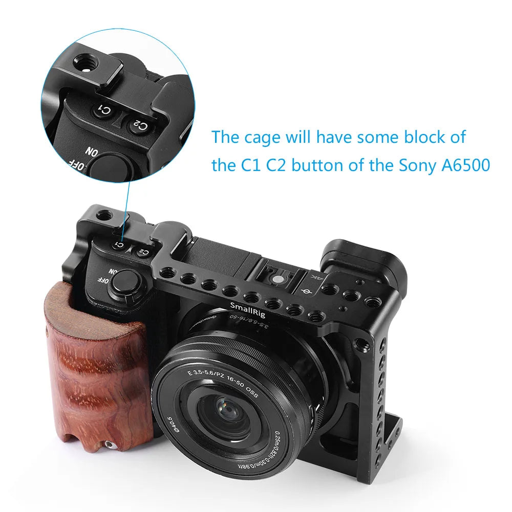 SmallRig Camera Cage Rig for Sony A6500 Cage for Sony A6300/A6000/A6500 Nex-7 Camera with Shoe Mount Thread Holes 1661