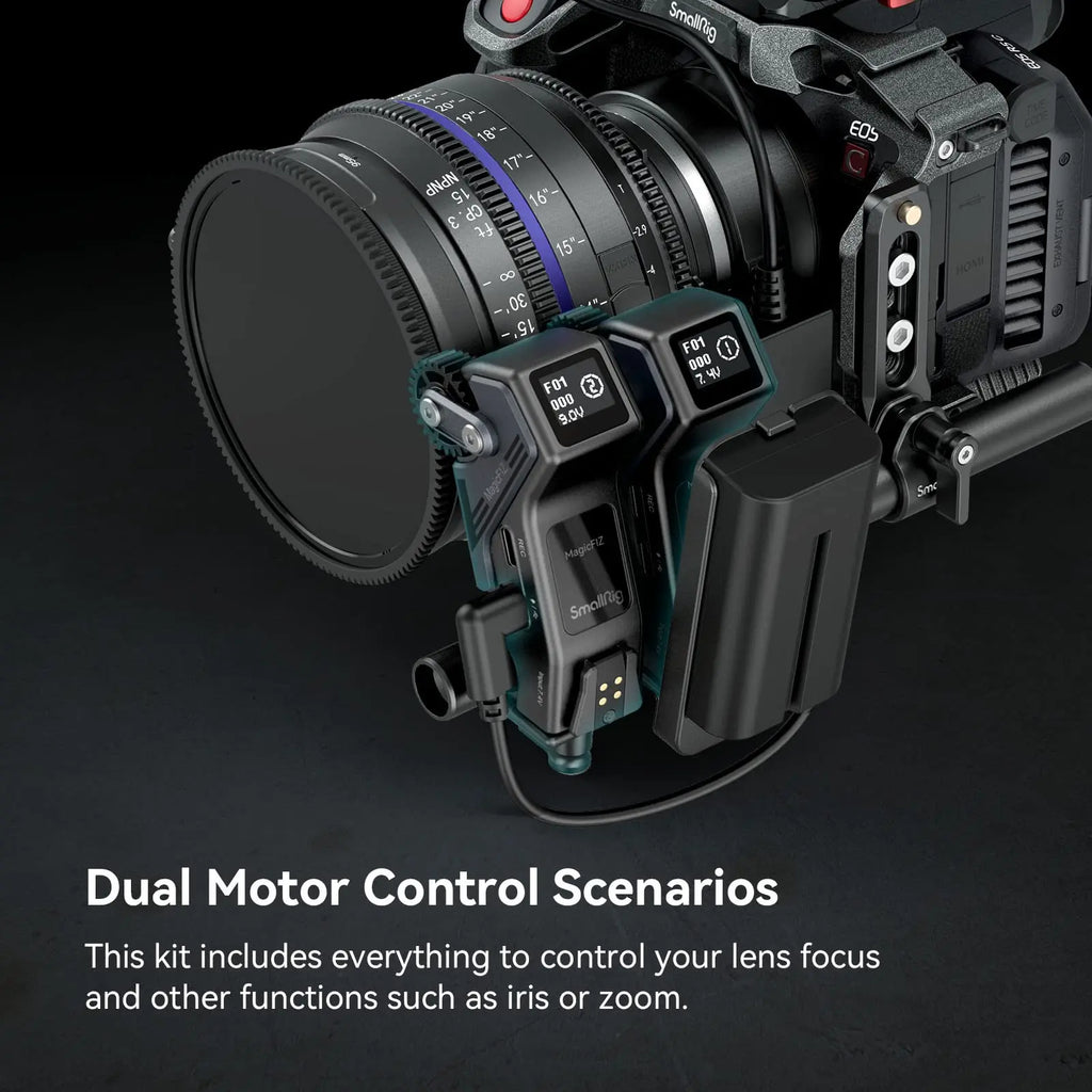 SmallRig MagicFIZ Wireless Follow Focus Two Motor Kit with Handwheel Controller, Wireless Handgrip and Two Receiver Motor