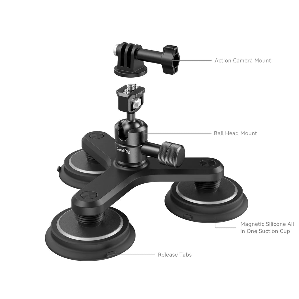 SmallRig Triple/Dual/Single Magnetic Suction Cup Mounting Support Kit for Action Camera Magic Arm Suction Cup