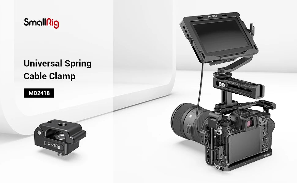 SmallRig Universal Spring Cable Clamp (2 pcs), Lightweight and Portable Cable Clamp Suit for Cables, Charging Cables MD2418