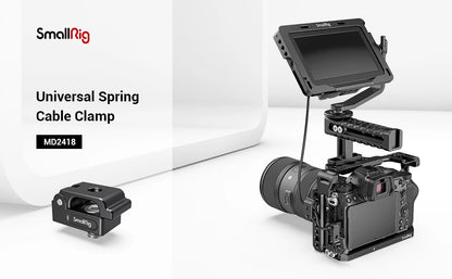 SmallRig Universal Spring Cable Clamp (2 pcs), Lightweight and Portable Cable Clamp Suit for Cables, Charging Cables MD2418