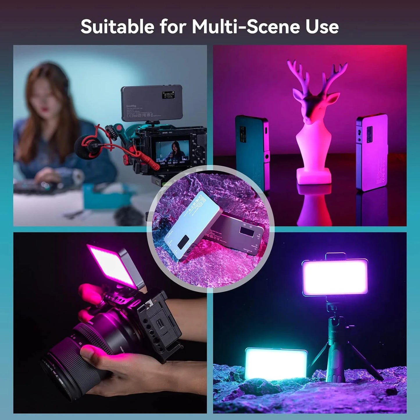 SmallRig P96L RGB Video Light, Portable LED Camera Light