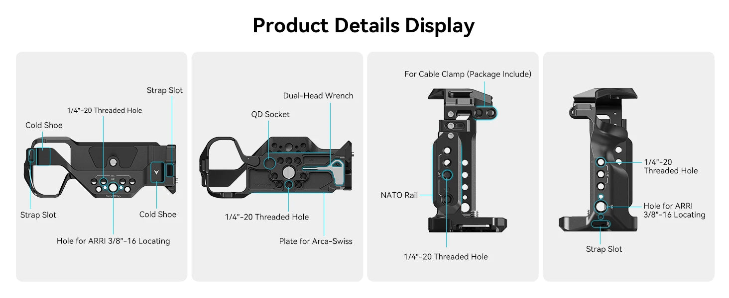 SmallRig A7 III / A7R III Cage Kit with Top Handle Cable for Sony Alpha 7 III / Alpha 7R III Portable Handheld Kit 4198