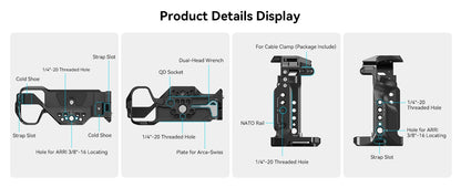 SmallRig A7 III / A7R III Cage Kit with Top Handle Cable for Sony Alpha 7 III / Alpha 7R III Portable Handheld Kit 4198