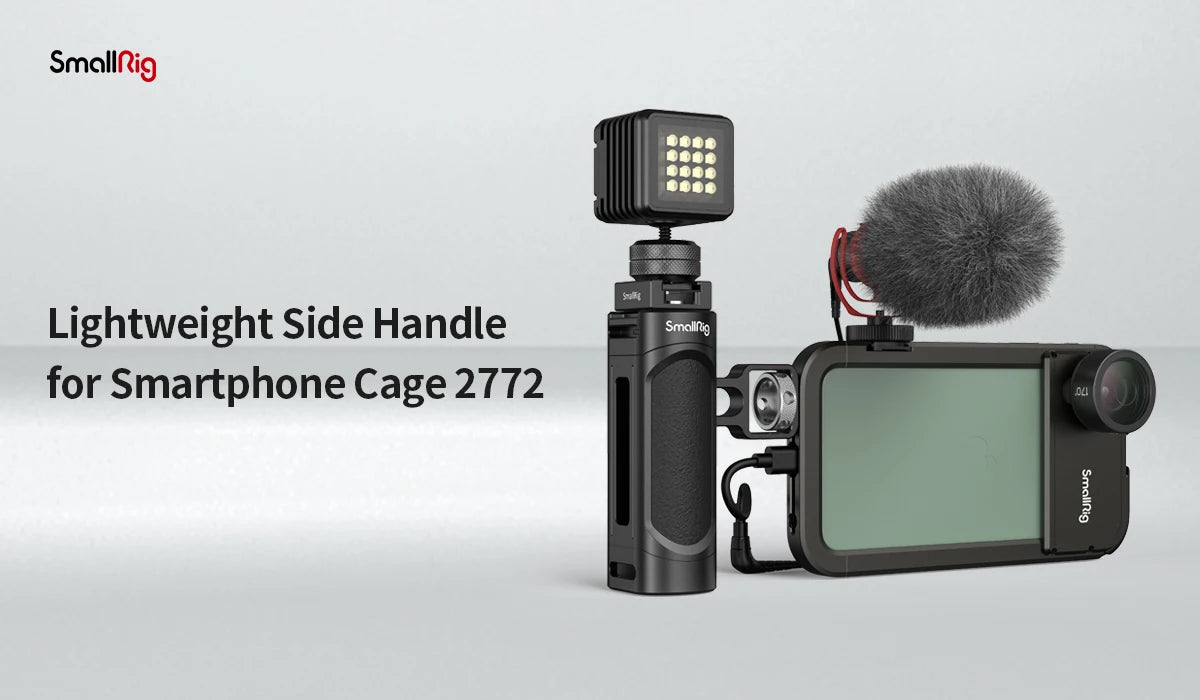 SmallRig Side Handle for iPhone 14 Smartphone Cage Phone Video Rig Lightweight 1/4 Threads Universal Quick Release Handgrip 2772
