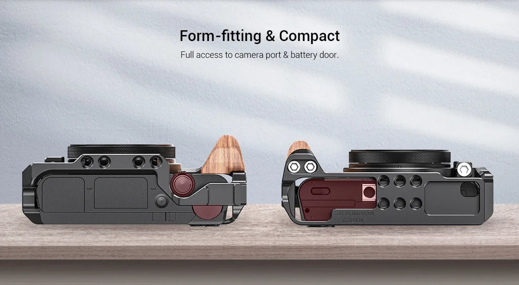 SmallRig Cage for Sony RX100 VII & RX100 VI Camera Feature w/ Wooden Side Handle Cold Shoe Mount Fr Microphone DIY Options 2434