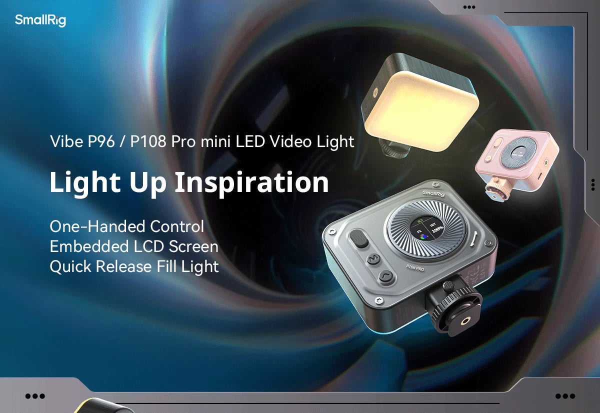 SmallRig Vibe P96 Pro mini LED Video Light, Pink & Black Color