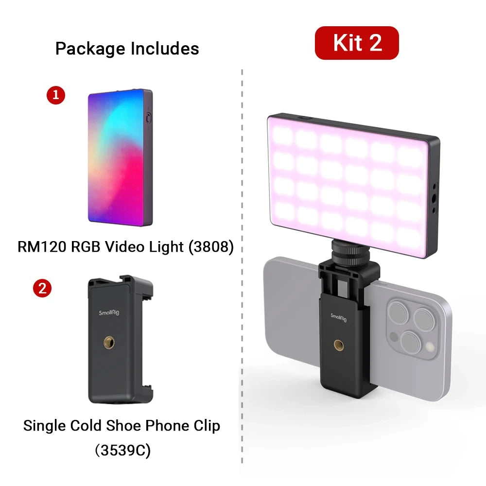 SmallRig RM120 Super Long-Battery-Life RGB Video Light Portable  All-in-One